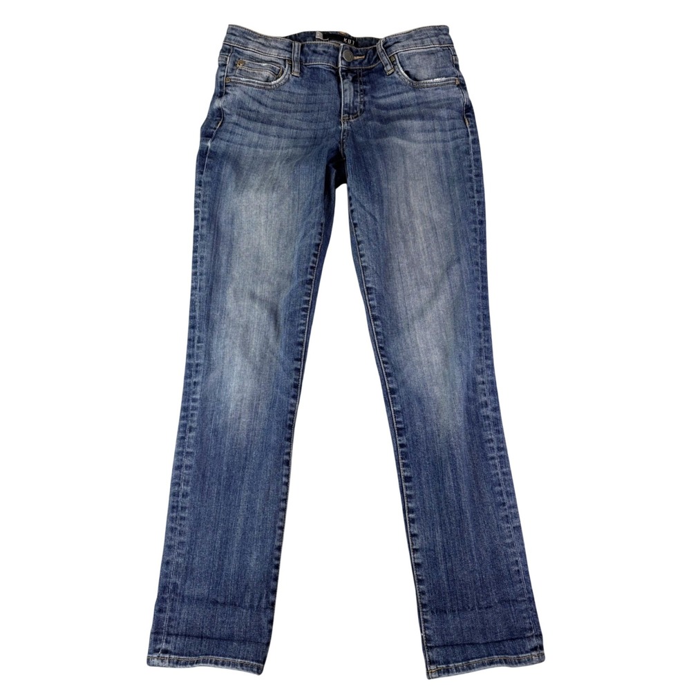 Kut from the Kloth 2 Blue Catherine Boyfriend Jeans Straight Leg Stretch